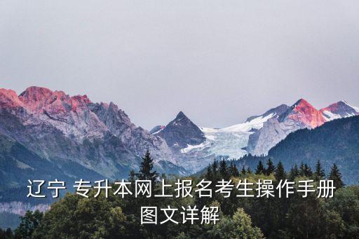  遼寧 專升本網(wǎng)上報名考生操作手冊圖文詳解