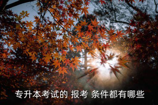  專(zhuān)升本考試的 報(bào)考 條件都有哪些