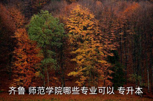 齊魯 師范學院哪些專業(yè)可以 專升本