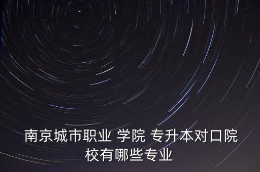  南京城市職業(yè) 學(xué)院 專(zhuān)升本對(duì)口院校有哪些專(zhuān)業(yè)