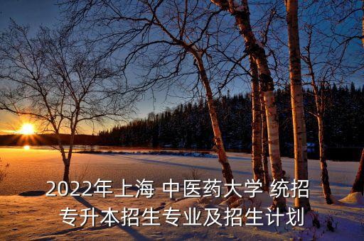 2022年上海 中醫(yī)藥大學(xué) 統(tǒng)招 專升本招生專業(yè)及招生計劃