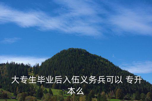  大專(zhuān)生畢業(yè)后入伍義務(wù)兵可以 專(zhuān)升本么