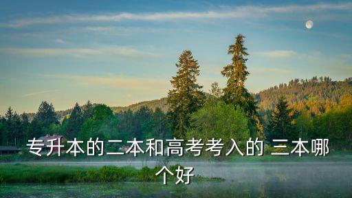  專升本的二本和高考考入的 三本哪個好
