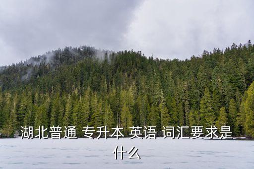 湖北普通 專升本 英語(yǔ) 詞匯要求是什么