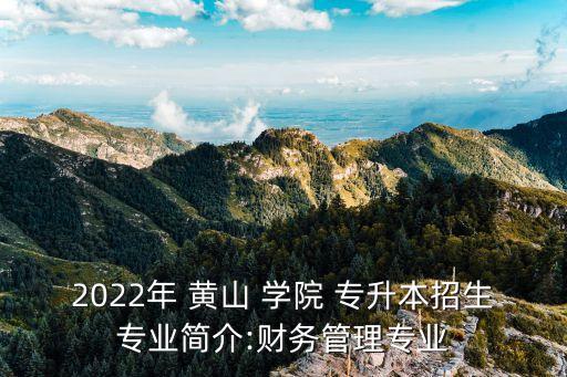 2022年 黃山 學(xué)院 專(zhuān)升本招生專(zhuān)業(yè)簡(jiǎn)介:財(cái)務(wù)管理專(zhuān)業(yè)
