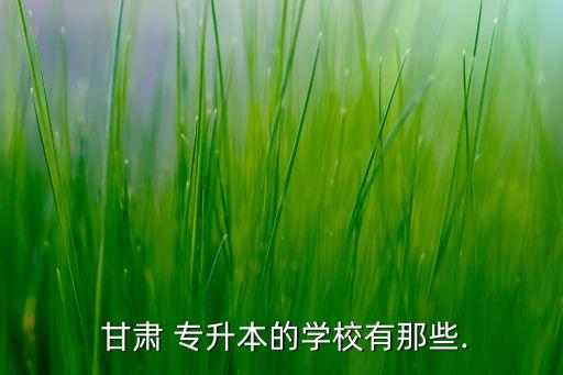  甘肅 專升本的學(xué)校有那些.