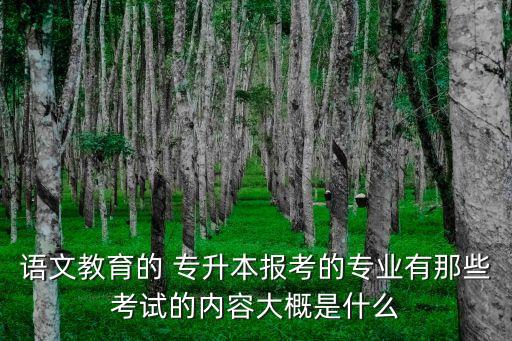語文教育的 專升本報(bào)考的專業(yè)有那些考試的內(nèi)容大概是什么