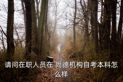 請(qǐng)問(wèn)在職人員在 尚德機(jī)構(gòu)自考本科怎么樣