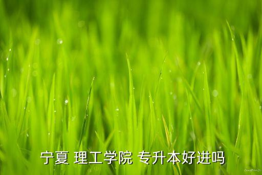  寧夏 理工學(xué)院 專升本好進嗎
