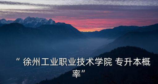 “ 徐州工業(yè)職業(yè)技術(shù)學院 專升本概率”