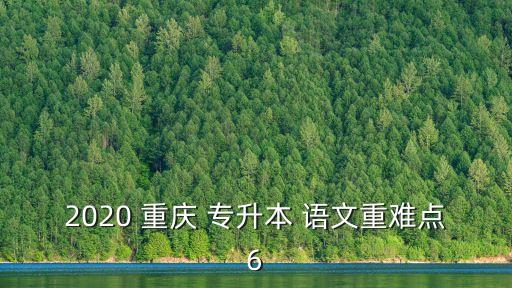 2020 重慶 專升本 語文重難點6