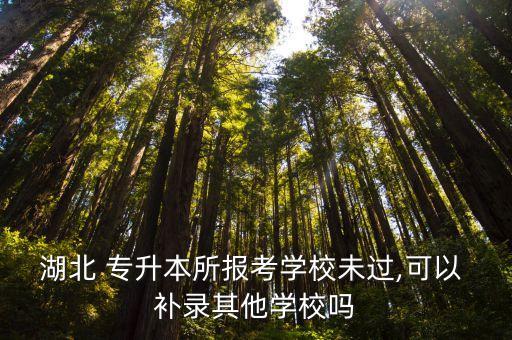 湖北 專升本所報考學校未過,可以 補錄其他學校嗎