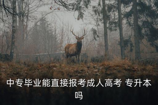 中專畢業(yè)能直接報(bào)考成人高考 專升本嗎
