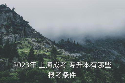 2023年 上海成考 專升本有哪些報考條件