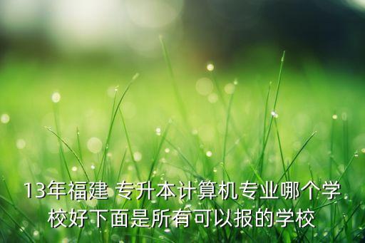 13年福建 專升本計(jì)算機(jī)專業(yè)哪個(gè)學(xué)校好下面是所有可以報(bào)的學(xué)校