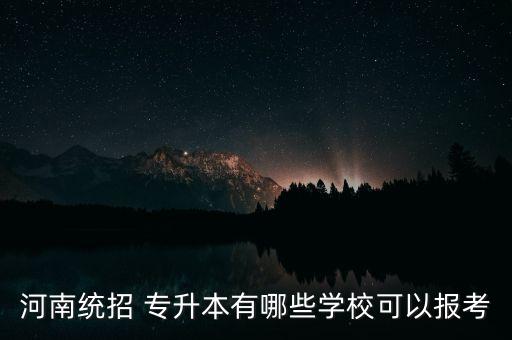 河南統(tǒng)招 專升本有哪些學(xué)?？梢詧?bào)考