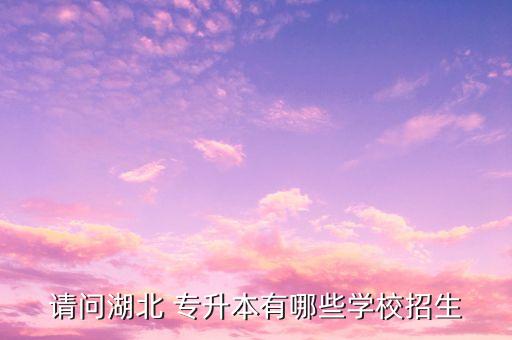 請問湖北 專升本有哪些學(xué)校招生