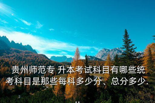  貴州師范專 升本考試科目有哪些統(tǒng)考科目是那些每科多少分、總分多少...