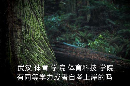  武漢 體育 學(xué)院 體育科技 學(xué)院有同等學(xué)力或者自考上岸的嗎