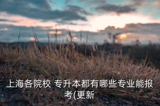 上海各院校 專升本都有哪些專業(yè)能報考(更新