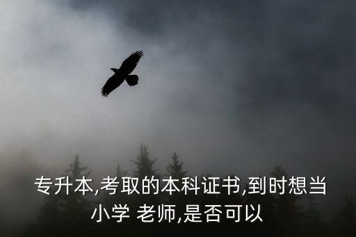  專(zhuān)升本,考取的本科證書(shū),到時(shí)想當(dāng)小學(xué) 老師,是否可以