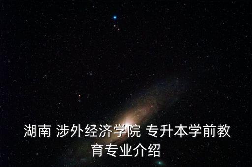  湖南 涉外經(jīng)濟學(xué)院 專升本學(xué)前教育專業(yè)介紹