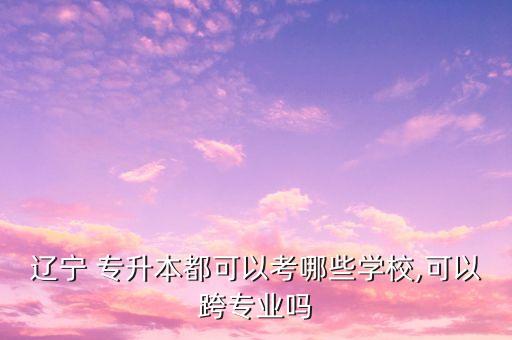 遼寧 專升本都可以考哪些學校,可以跨專業(yè)嗎