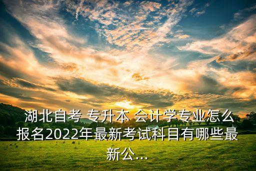  湖北自考 專升本 會(huì)計(jì)學(xué)專業(yè)怎么報(bào)名2022年最新考試科目有哪些最新公...