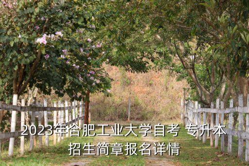2023年合肥工業(yè)大學(xué)自考 專升本招生簡章報名詳情