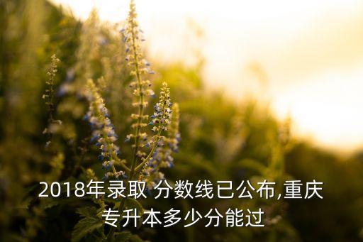 2018年錄取 分?jǐn)?shù)線已公布,重慶 專(zhuān)升本多少分能過(guò)