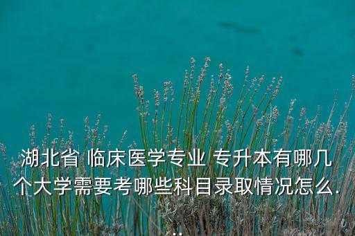湖北省 臨床醫(yī)學(xué)專業(yè) 專升本有哪幾個大學(xué)需要考哪些科目錄取情況怎么...