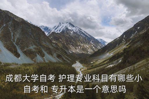 成都大學(xué)自考 護理專業(yè)科目有哪些小自考和 專升本是一個意思嗎