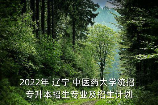2022年 遼寧 中醫(yī)藥大學(xué)統(tǒng)招 專升本招生專業(yè)及招生計劃