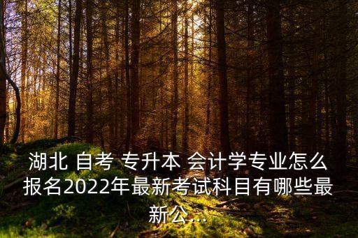 湖北 自考 專升本 會計學專業(yè)怎么報名2022年最新考試科目有哪些最新公...