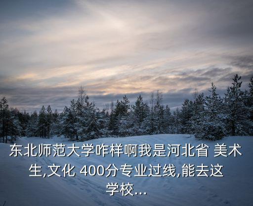 東北師范大學(xué)咋樣啊我是河北省 美術(shù)生,文化 400分專業(yè)過線,能去這學(xué)校...