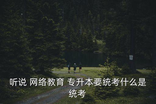 聽說 網絡教育 專升本要統考什么是統考