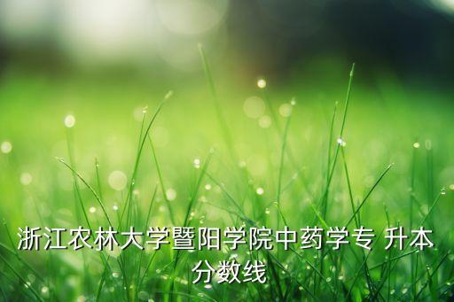 浙江農(nóng)林大學(xué)暨陽學(xué)院中藥學(xué)專 升本 分數(shù)線