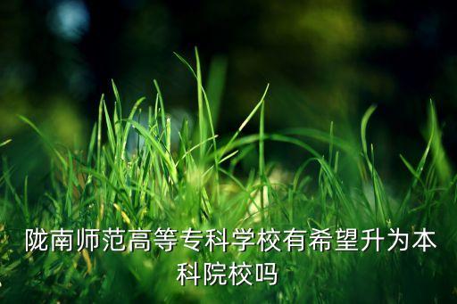  隴南師范高等?？茖W(xué)校有希望升為本科院校嗎