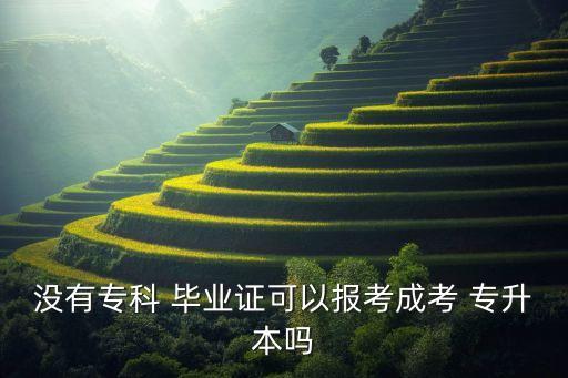 沒有?？?畢業(yè)證可以報考成考 專升本嗎