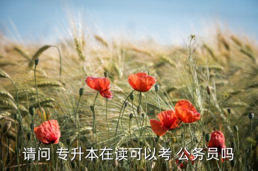 請(qǐng)問(wèn) 專升本在讀可以考 公務(wù)員嗎