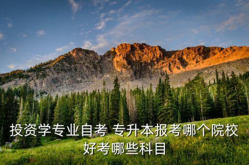 投資學(xué)專業(yè)自考 專升本報(bào)考哪個(gè)院校好考哪些科目