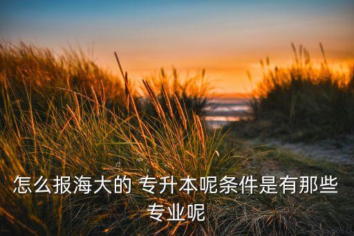 怎么報海大的 專升本呢條件是有那些專業(yè)呢
