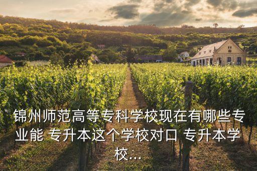  錦州師范高等?？茖W(xué)校現(xiàn)在有哪些專業(yè)能 專升本這個(gè)學(xué)校對(duì)口 專升本學(xué)校...
