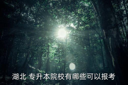 湖北 專升本院校有哪些可以報(bào)考