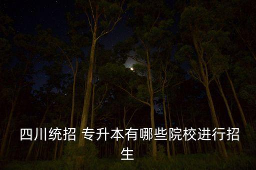  四川統(tǒng)招 專升本有哪些院校進行招生