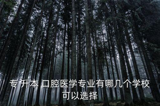 專 升本 口腔醫(yī)學(xué)專業(yè)有哪幾個學(xué)?？梢赃x擇