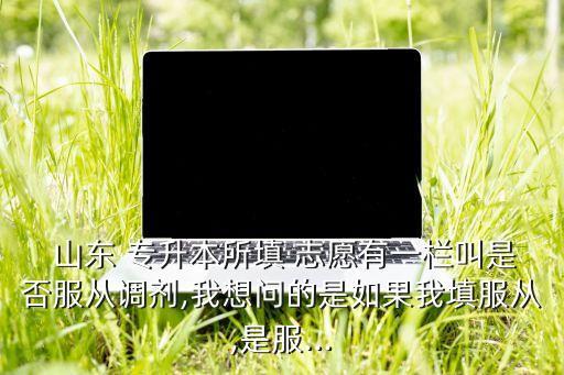  山東 專升本所填 志愿有一欄叫是否服從調劑,我想問的是如果我填服從,是服...