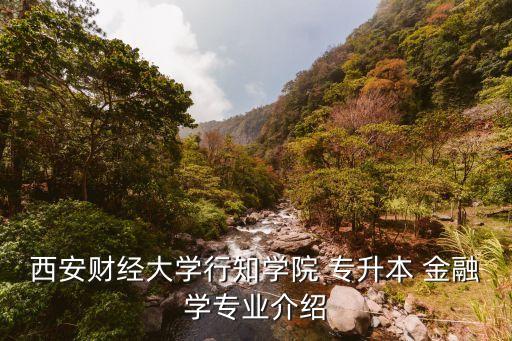 西安財(cái)經(jīng)大學(xué)行知學(xué)院 專升本 金融學(xué)專業(yè)介紹