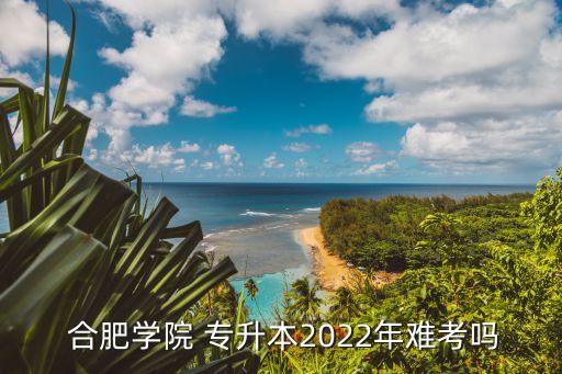  合肥學院 專升本2022年難考嗎
