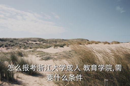 怎么報考浙江大學成人 教育學院,需要什么條件